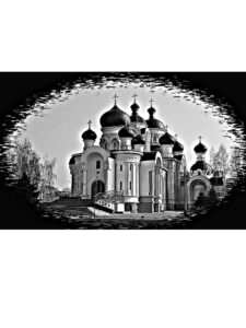 Гравировка памятника "Храм с куполами"