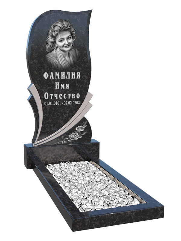 Гранитный памятник в виде лепестка