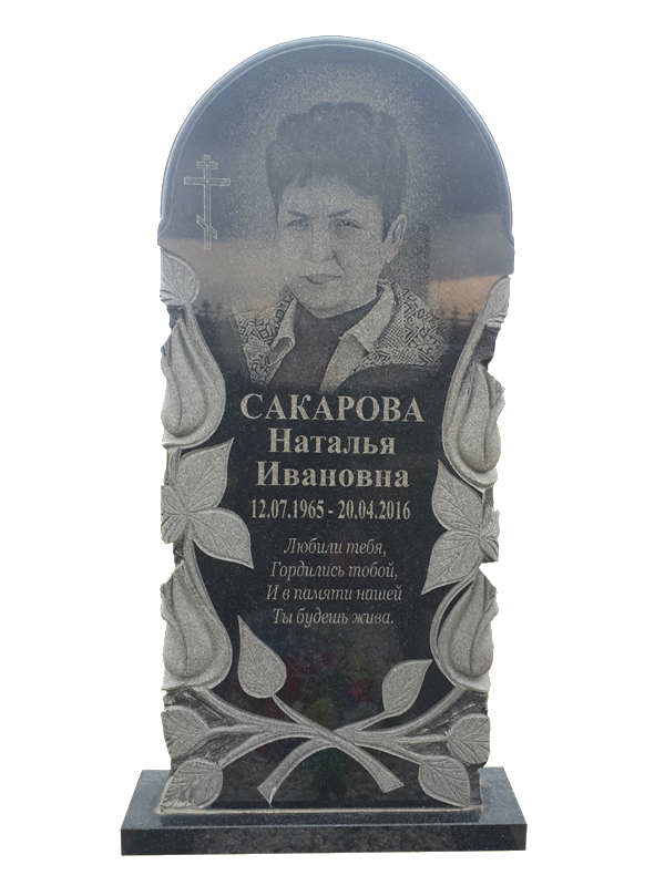 Памятник из гранита для женщины с розами